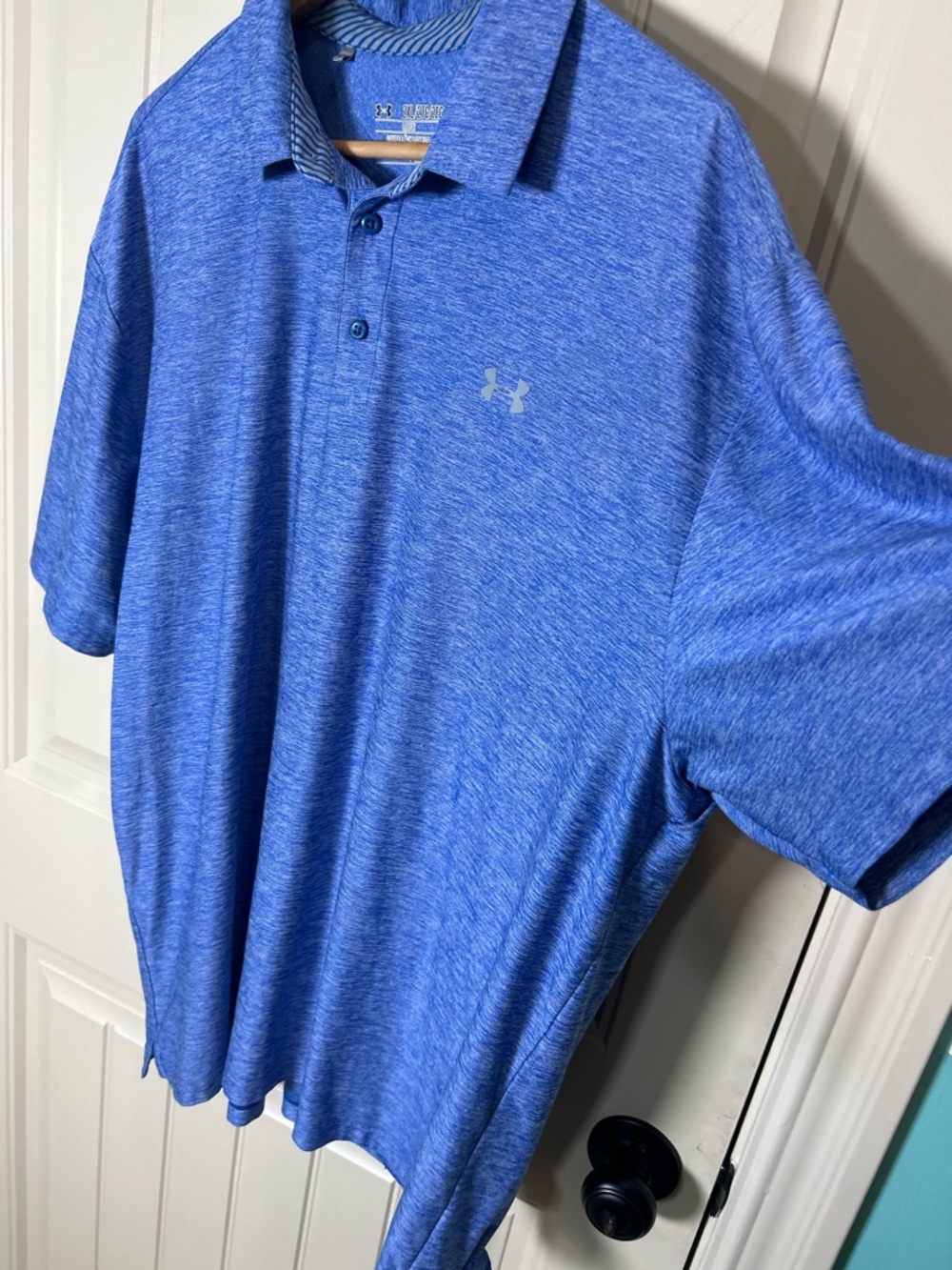 Under Armour Men’s Heatgear Blue Performance Polo LooseFit Golf ShortSleeve 2XL - Picture 4 of 9